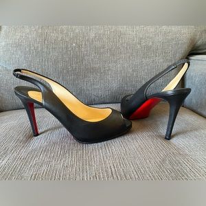 Christian Louboutin Lady Sling size 39- black peep toe